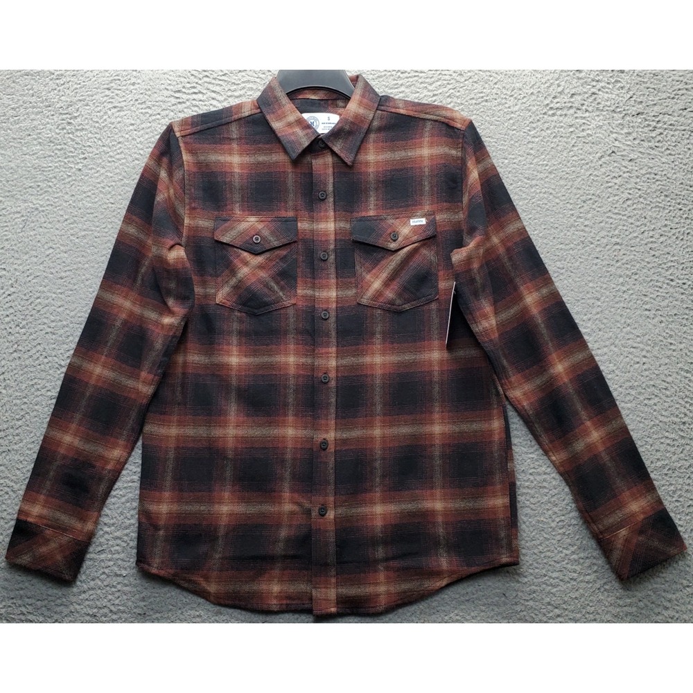 Hurley Flannel Shirt Mens S Multi Plaid Long Sleeve Collared Casual Button-Up